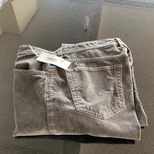 AG Grey Corduroy Pants NWT